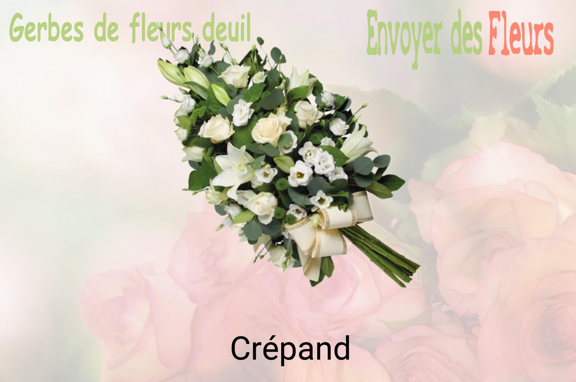 Gerbe de fleurs de deuil livrée à Crépand